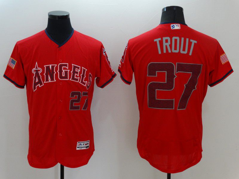 Men Los Angeles Angels #27 Trout Red Elite 2021 MLB Jersey->los angeles angels->MLB Jersey